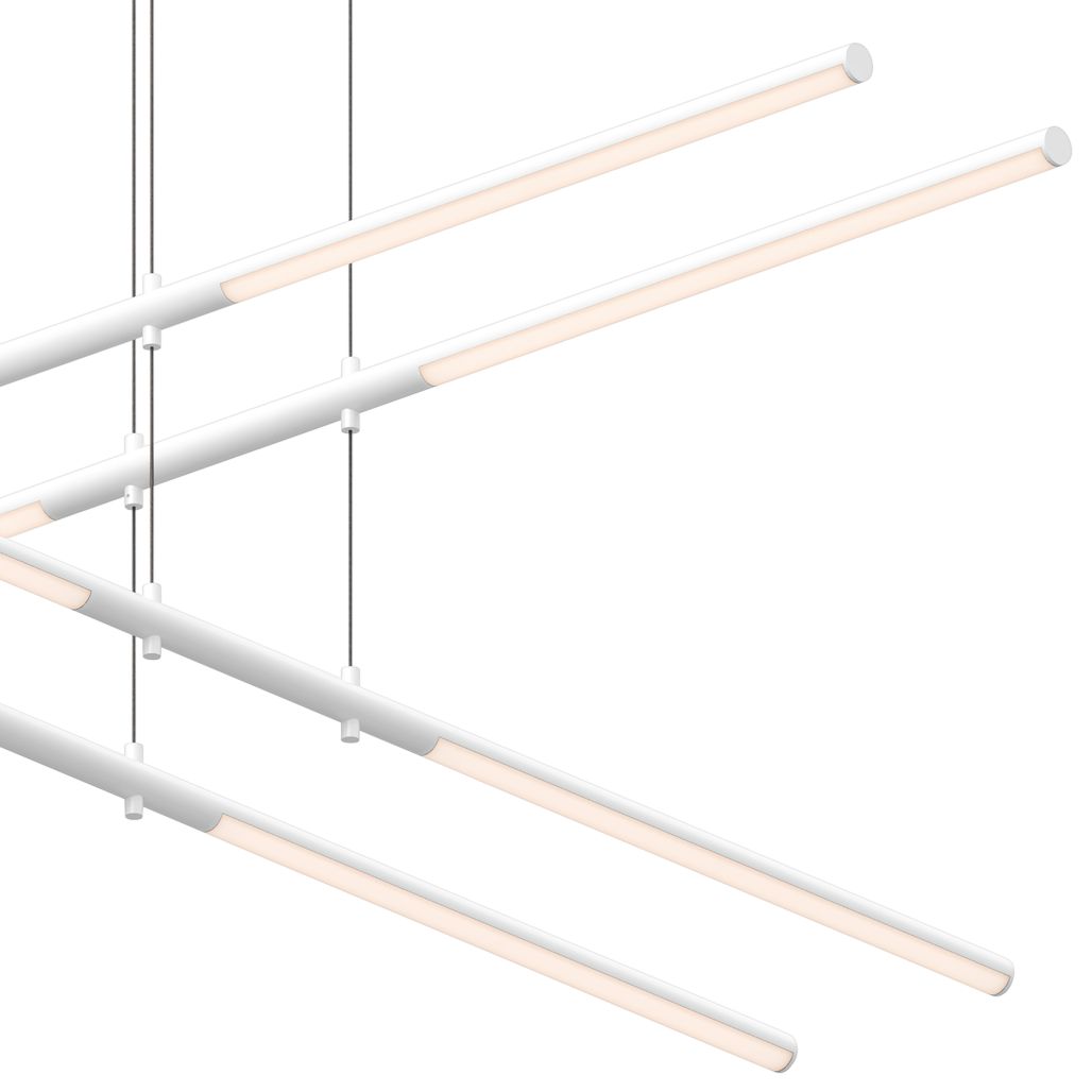 Tik-Tak? 47.5" Wide White Stack 2-Tier LED Chandelier