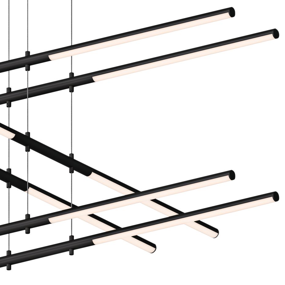 Tik-Tak? 47.5"W Black Stack 3-Tier LED Chandelier
