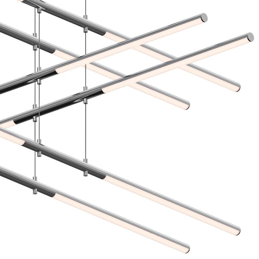 Tik-Tak? 47.5"W Chrome Stack 5-Tier LED Chandelier