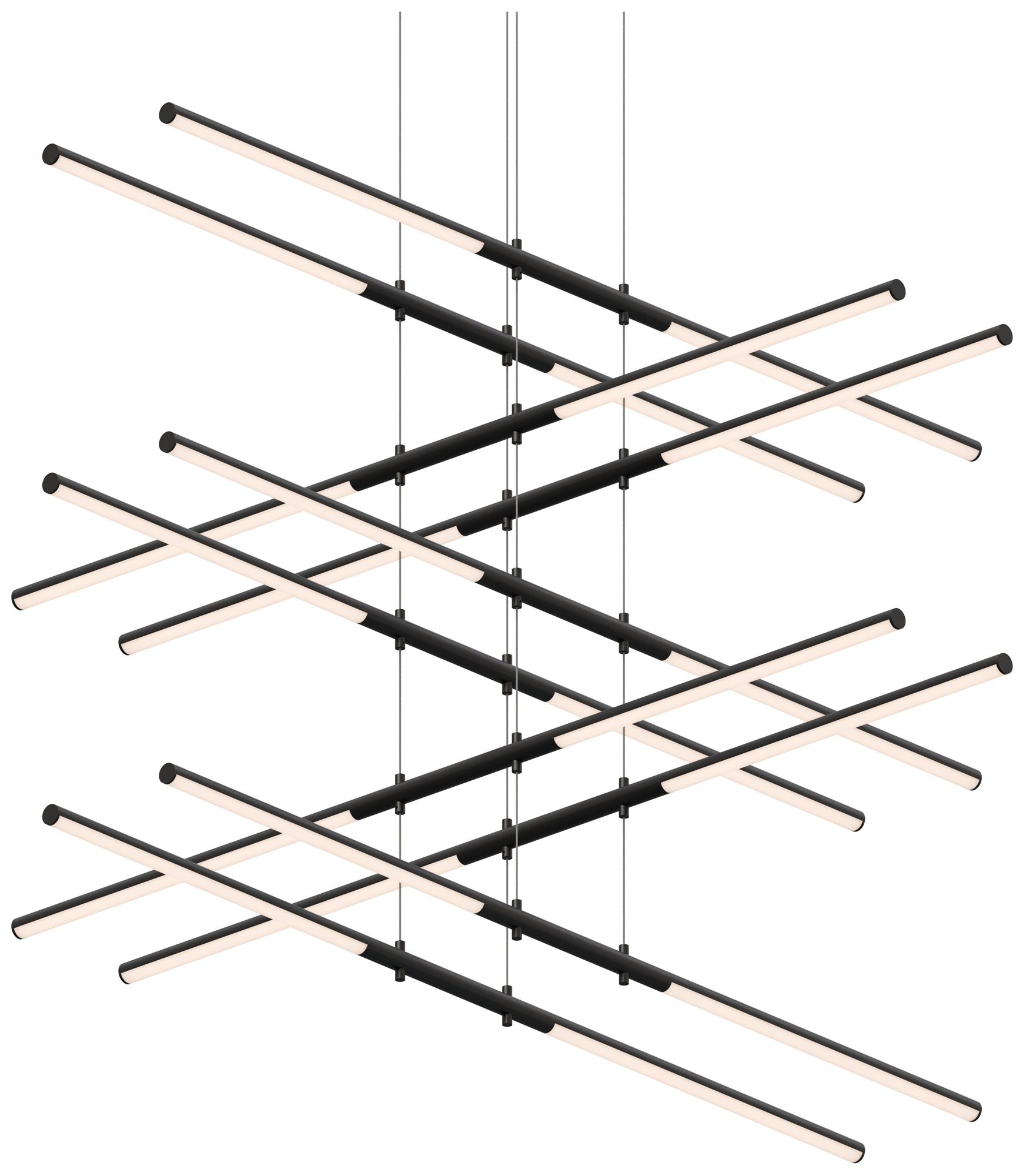 Tik-Tak Stack 47.5" Wide Satin Black LED Pendant