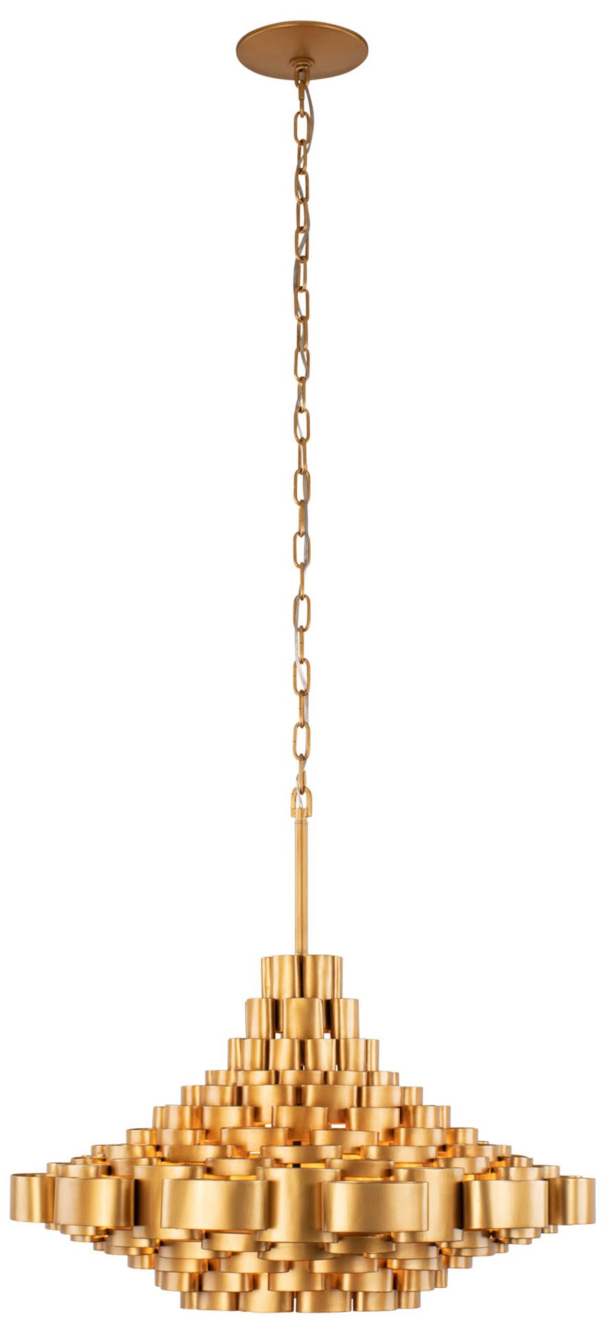 Totally Tubular 6-Light Antique Gold Chandelier