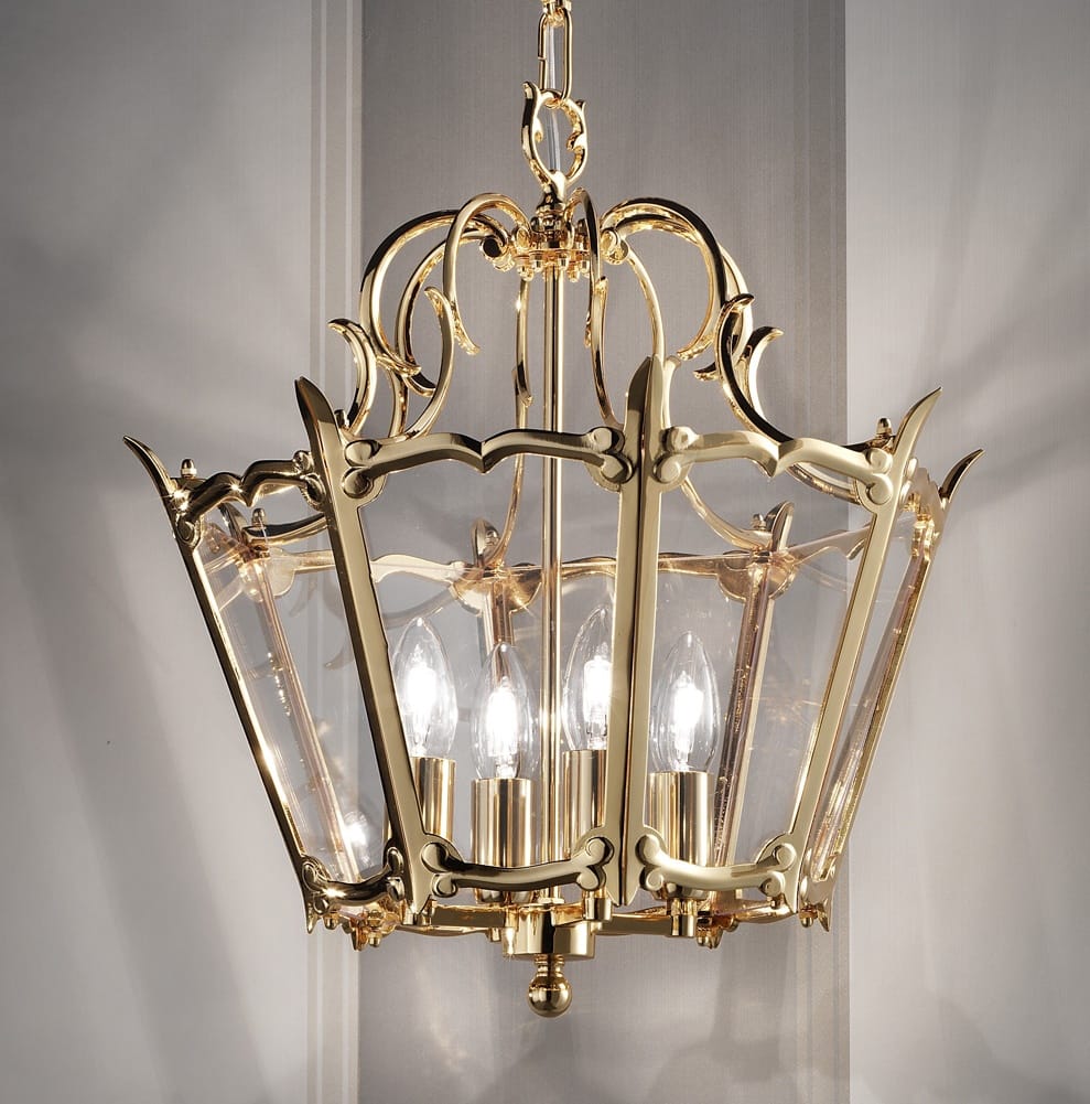 Traditional Gold Plated Lantern Light Chandelier