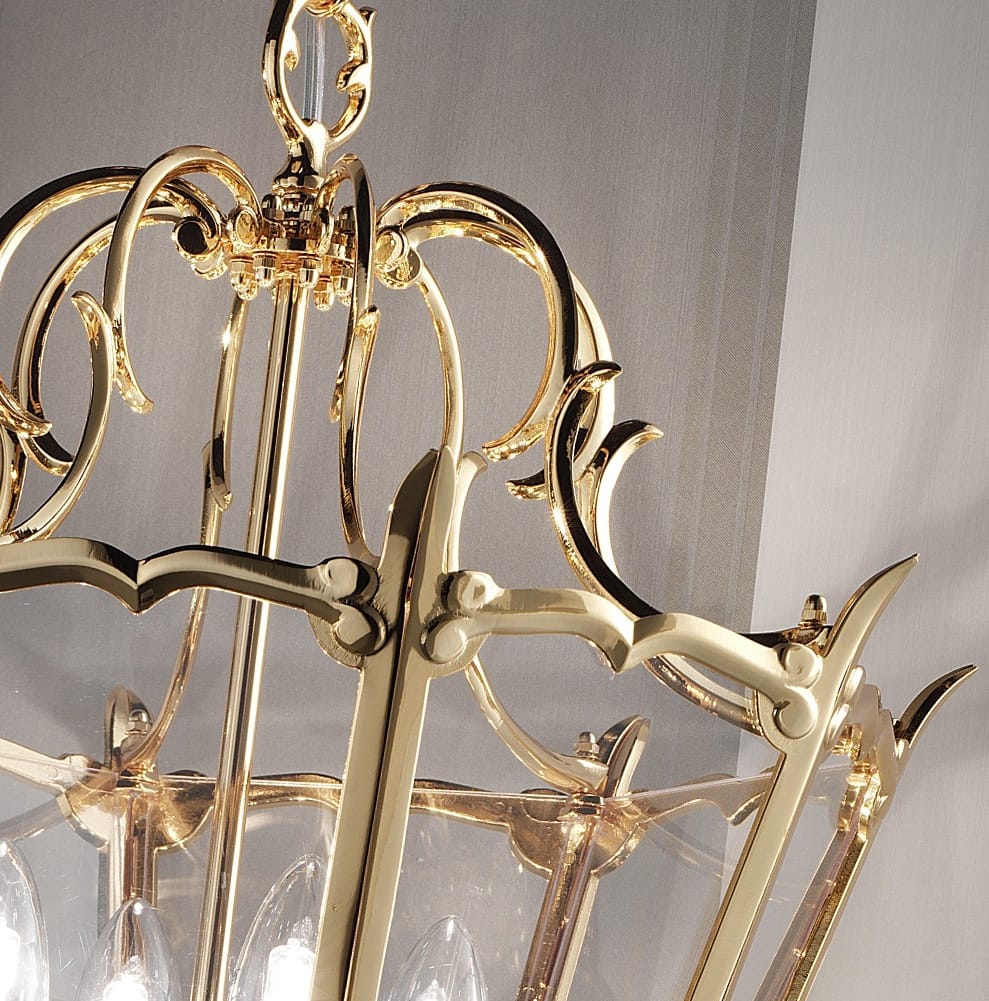 Traditional Gold Plated Lantern Light Chandelier