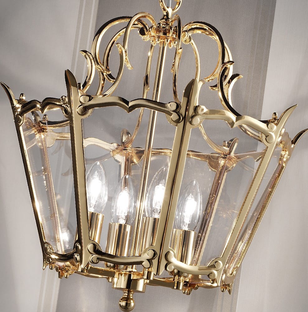 Traditional Gold Plated Lantern Light Chandelier