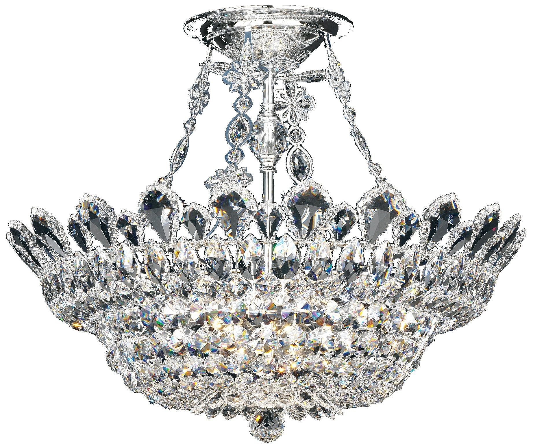 Trilliane 24" Wide Polished Silver Clear Chandelier