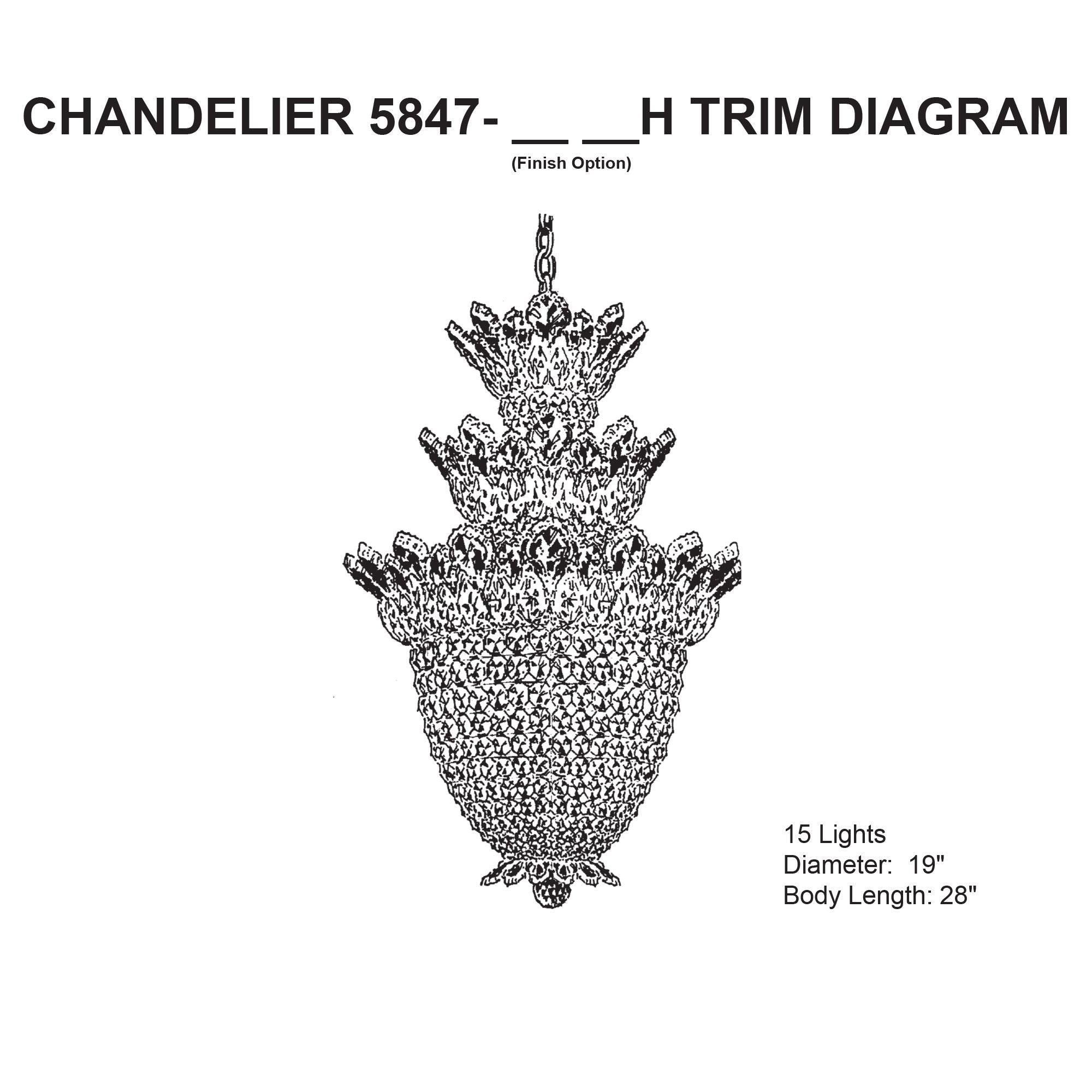 Trilliane 28"H X 15-Light Crystal Chandelier