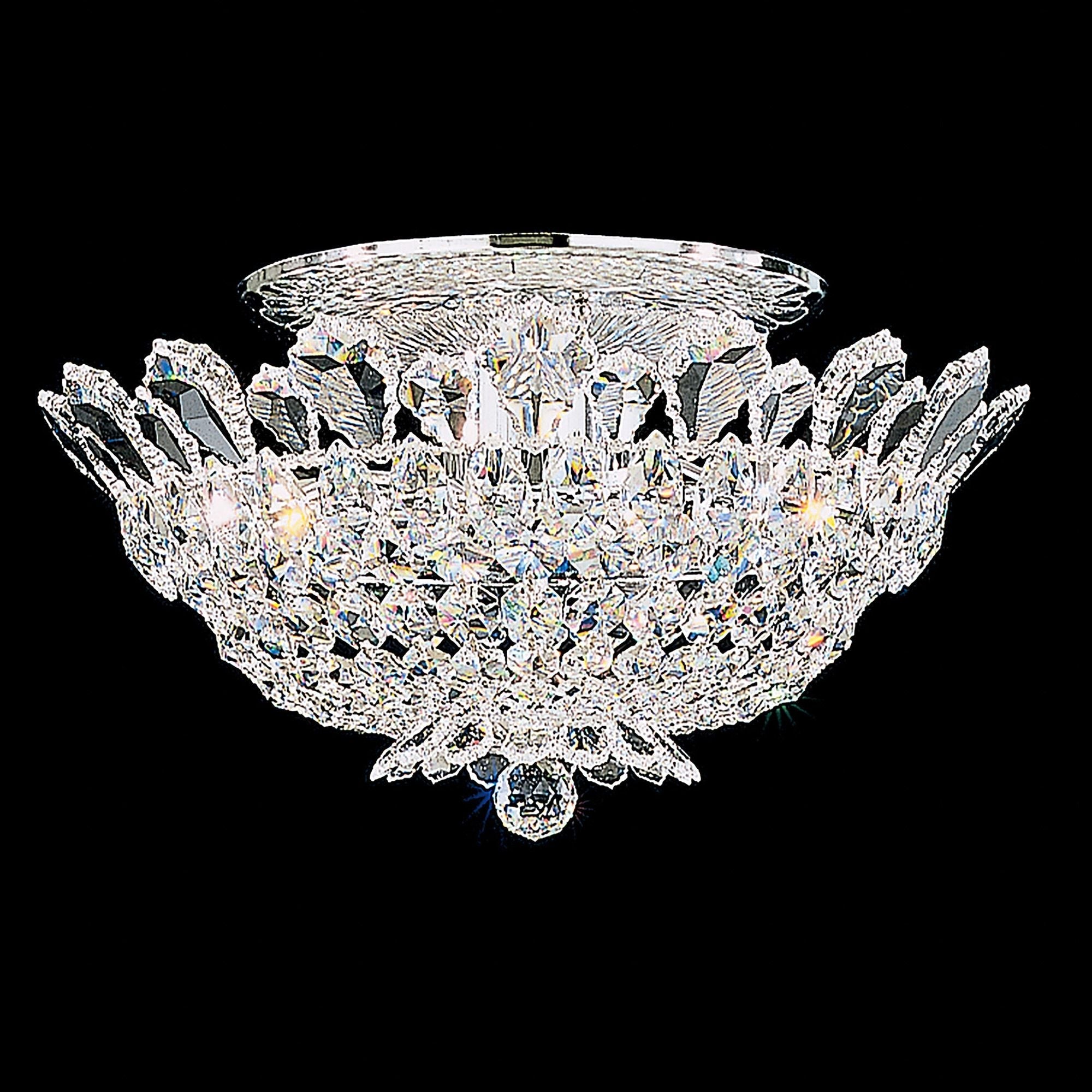 Trilliane 9"H X 8-Light Crystal Flush Chandelier
