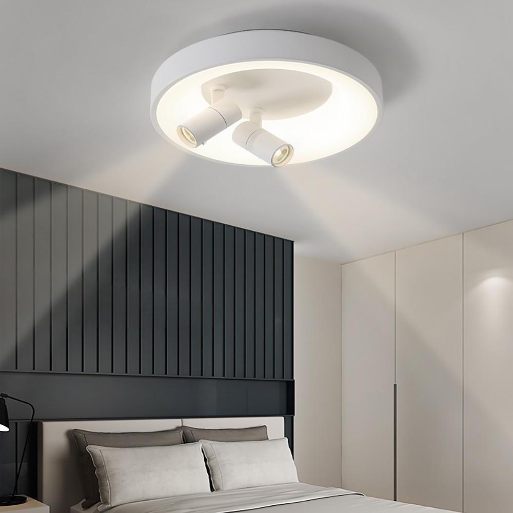 LED Circle White Black Flush Mount Lights
