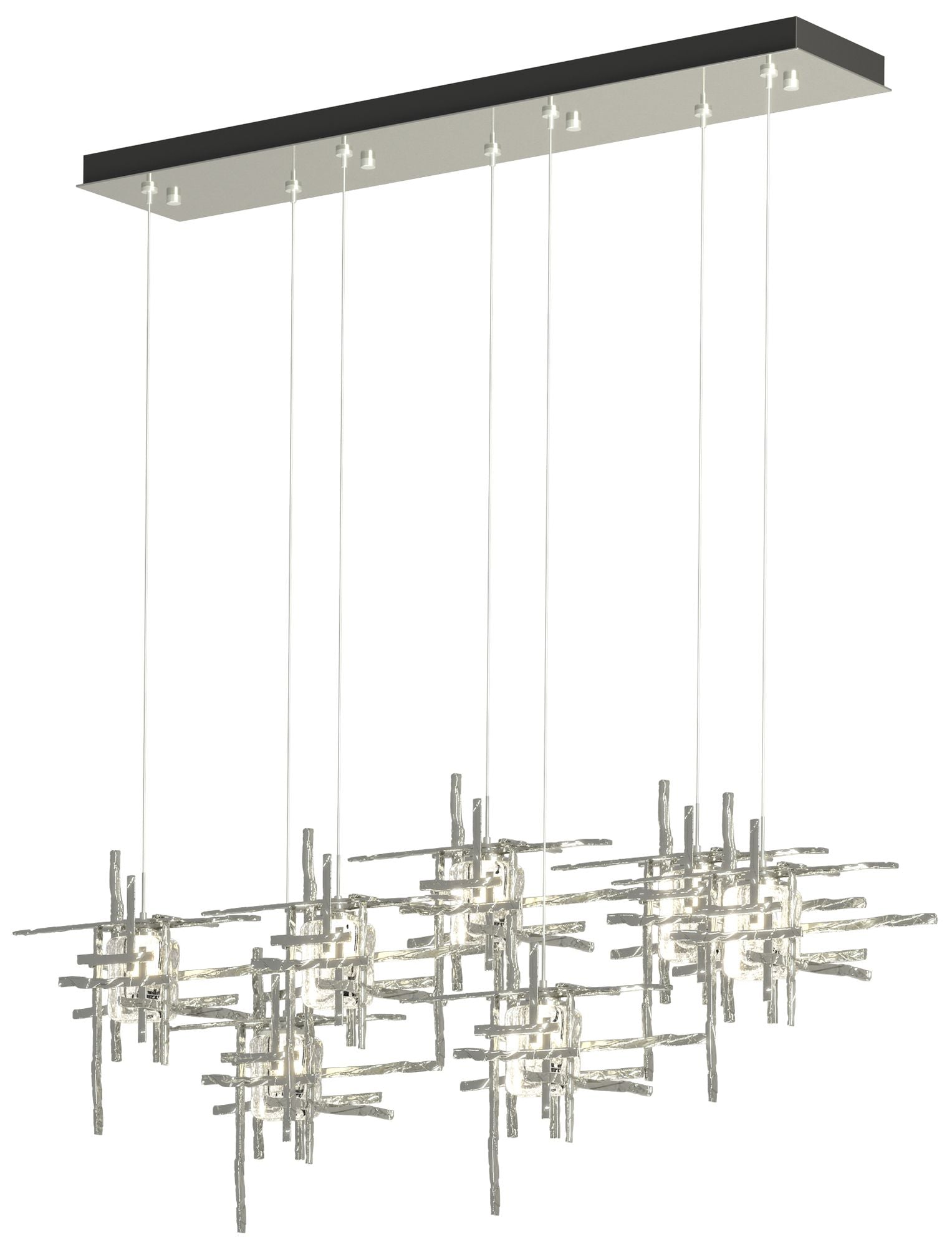 Tura 7-Light Rectangular Sterling with Chandelier