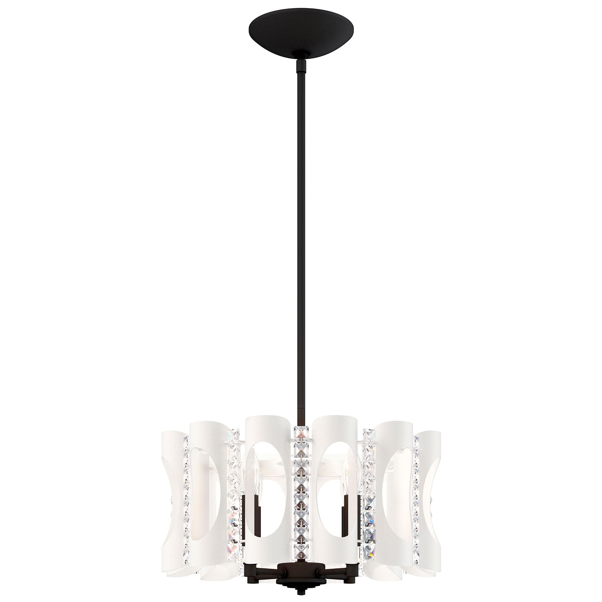 Twilight 8.5"H X 4-Light Crystal Pendant in White