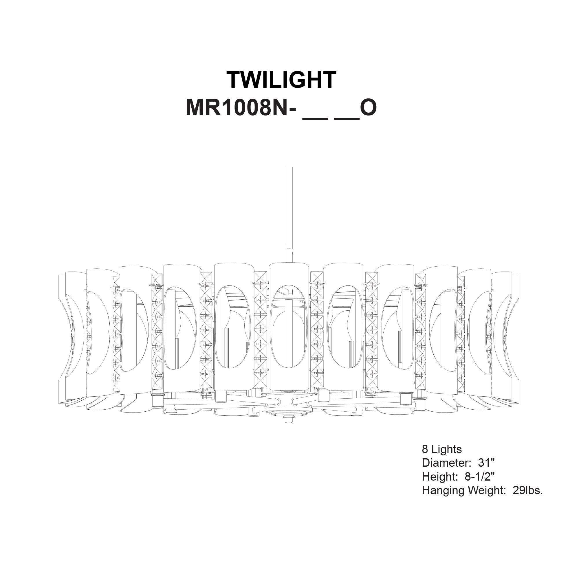 Twilight 8.5"H X 8-Light Crystal Chandelier