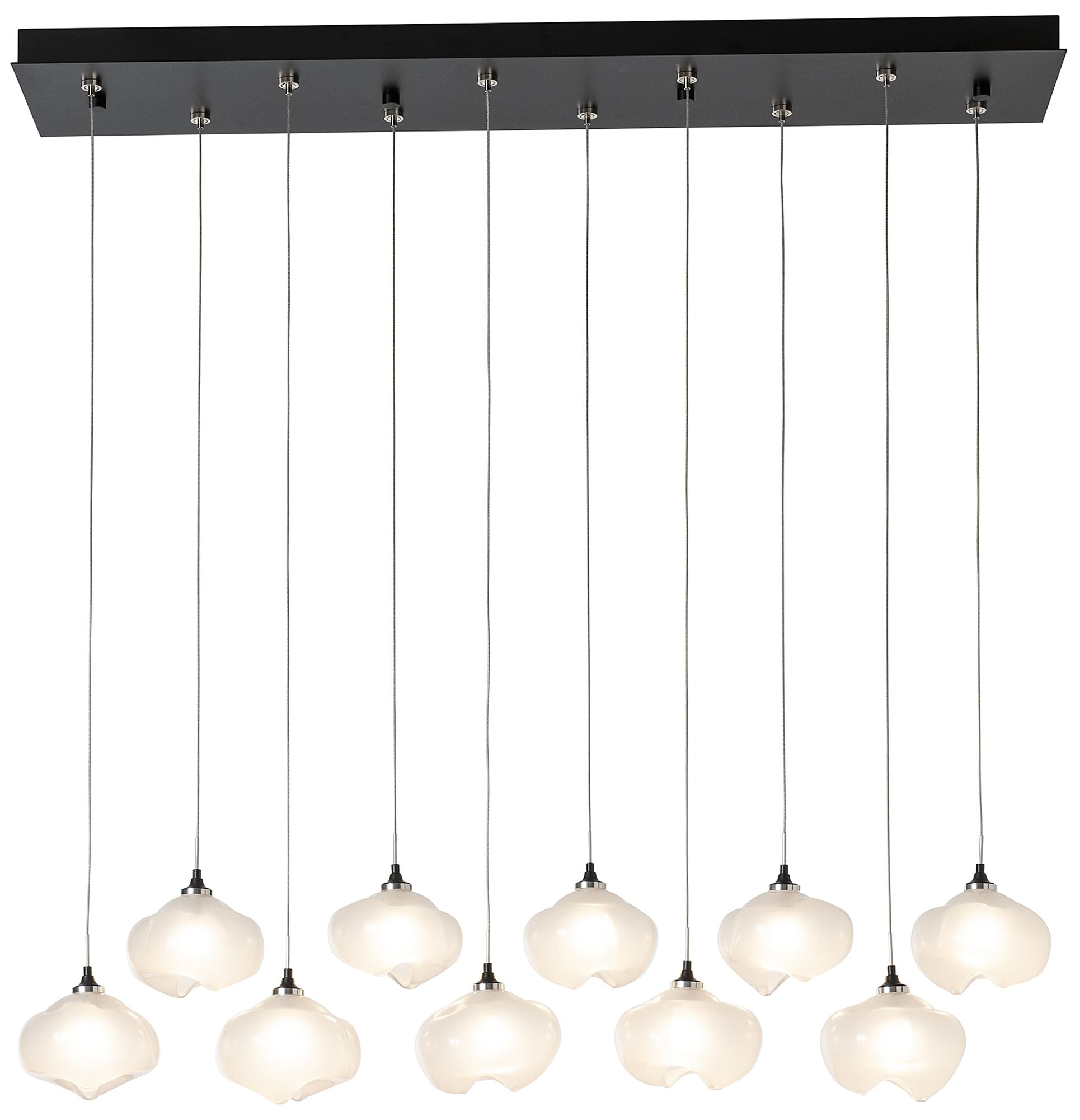 Ume 10-Light Rectangular Black Chandelier