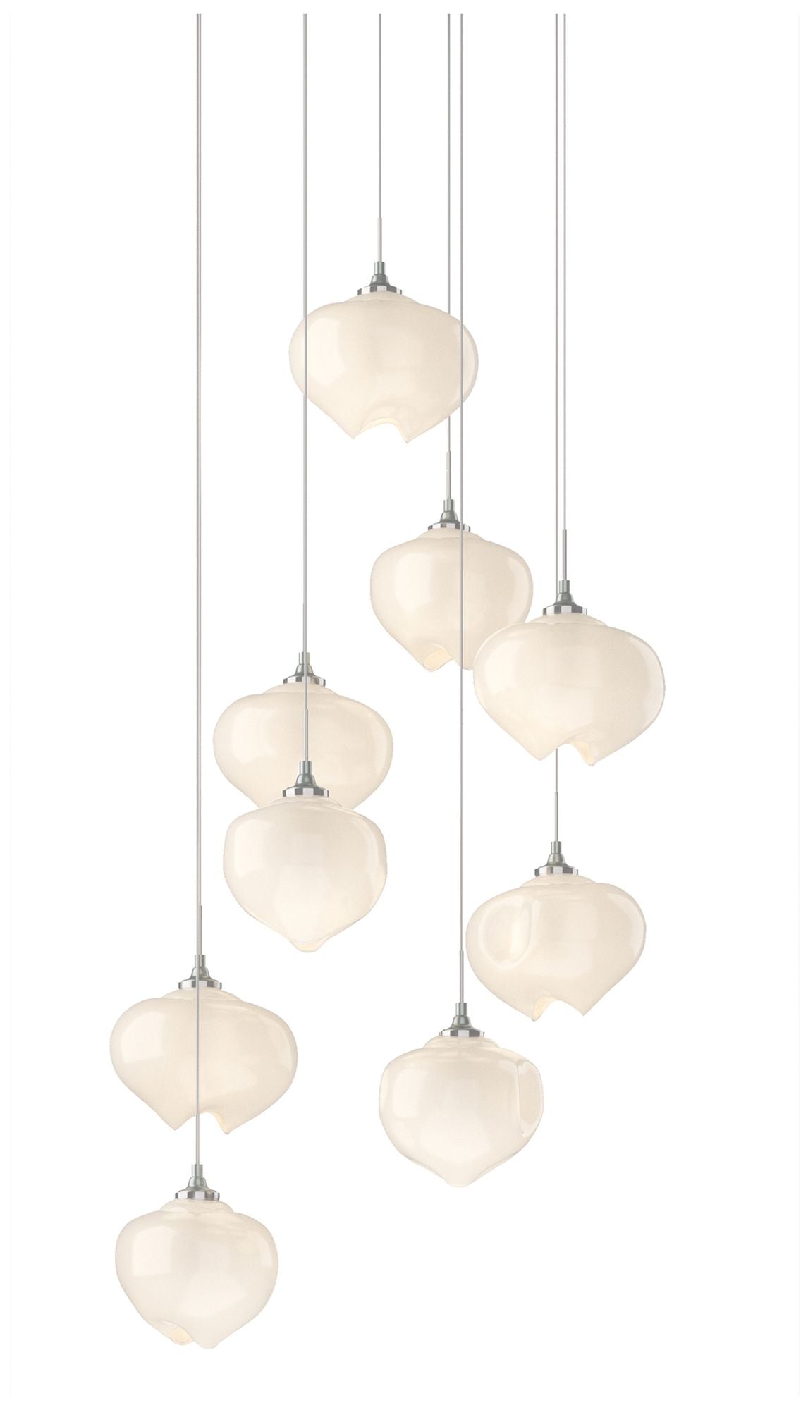 Ume 9-Light Round Long Pendant with Frosted Glass