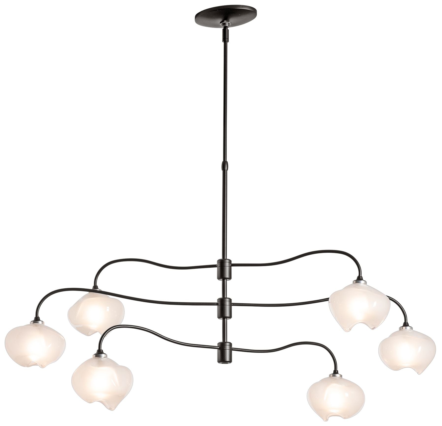 Ume 6-Light Smoke Finish Frosted Chandelier