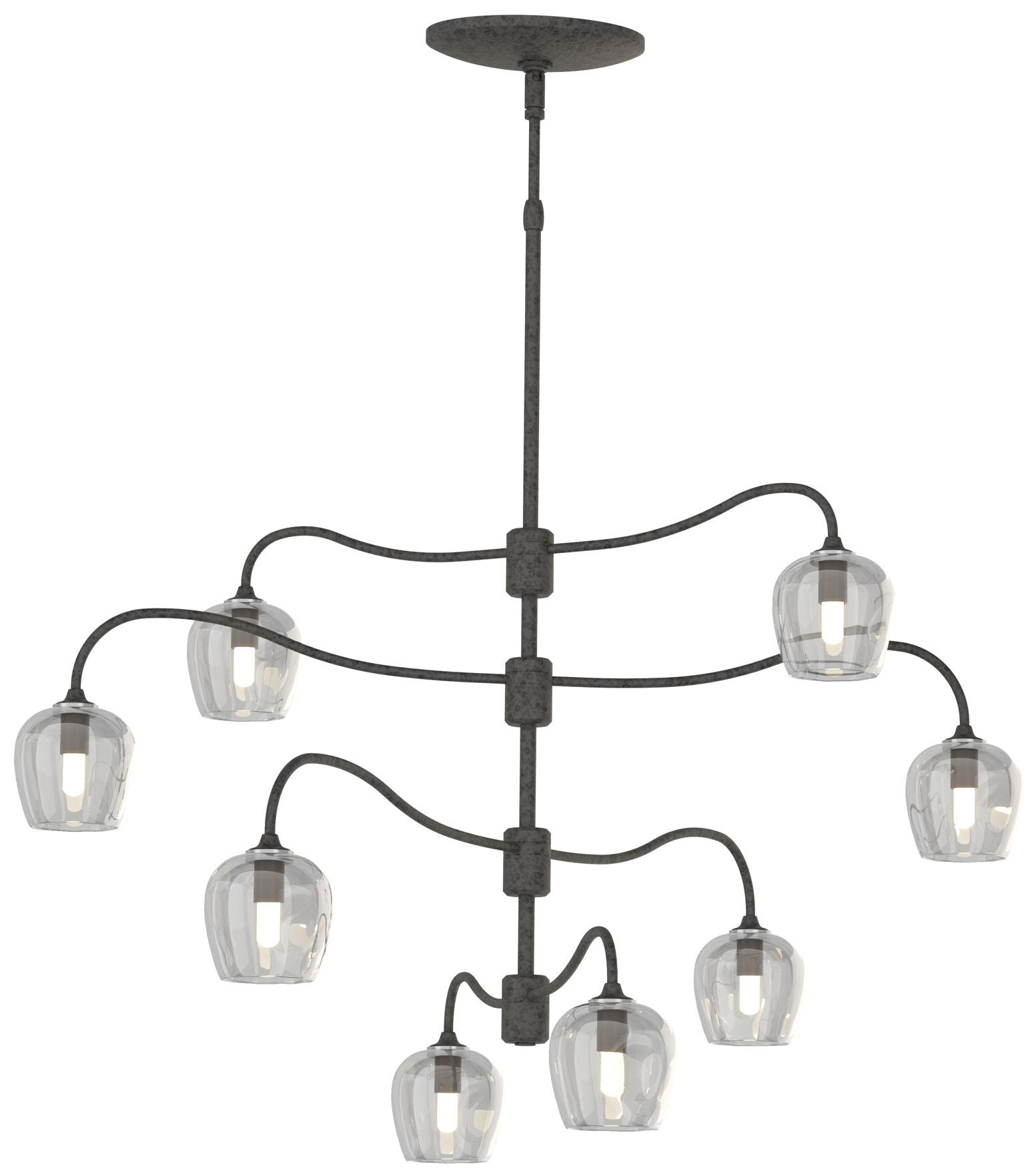 Ume 8-Light Iron Thumbprint Cool Chandelier