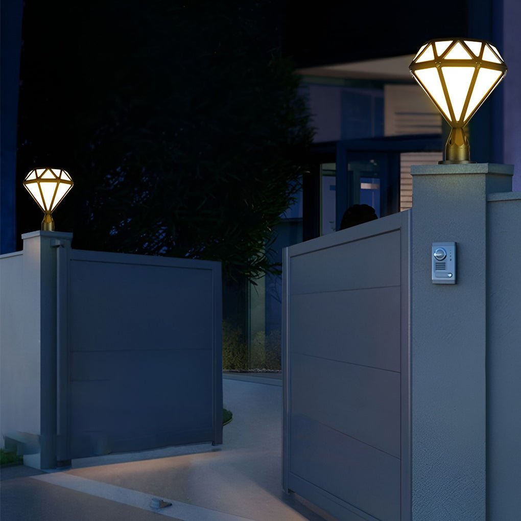 Unique Diamond-shaped LED Post Lights Outdoor Lights