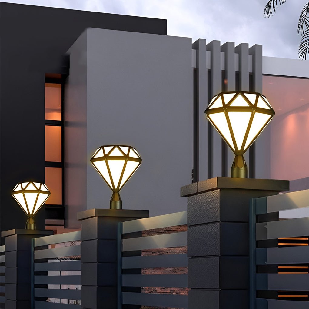 Unique Diamond-shaped LED Post Lights Outdoor Lights