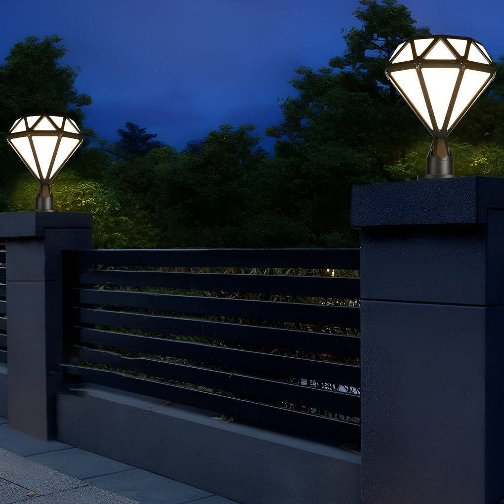 Unique Diamond-shaped LED Post Lights Outdoor Lights