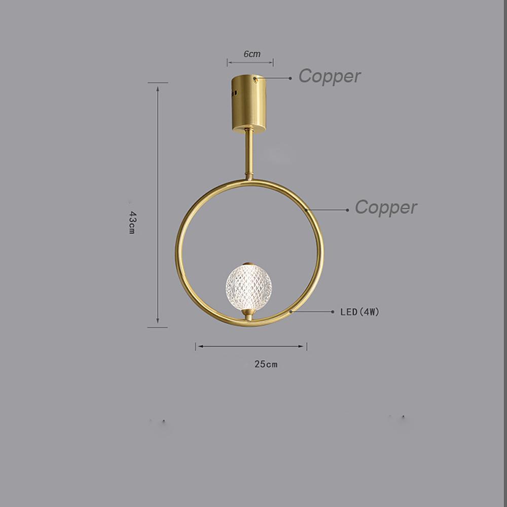 Ring Globe Acrylic Brass Flush Mount Ceiling Light