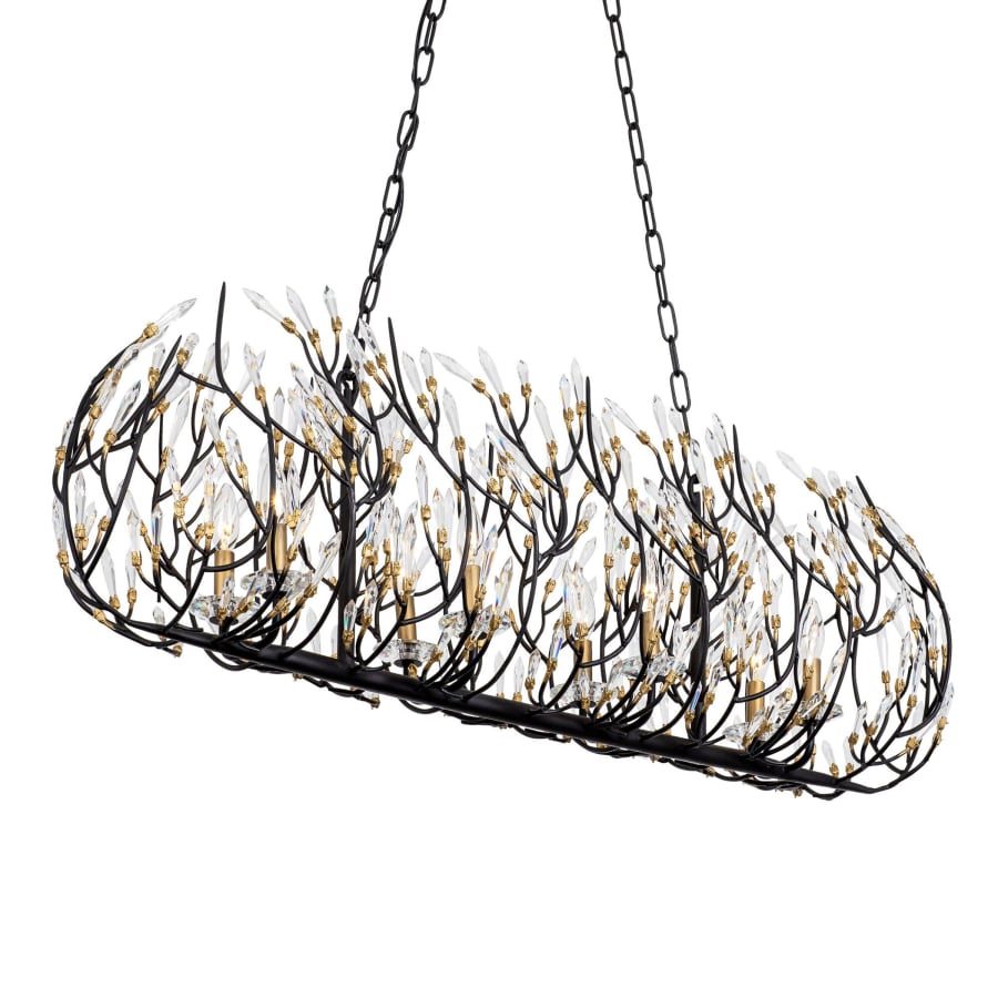 Bask 8-Light 48" Wide Crystal Linear Pendant