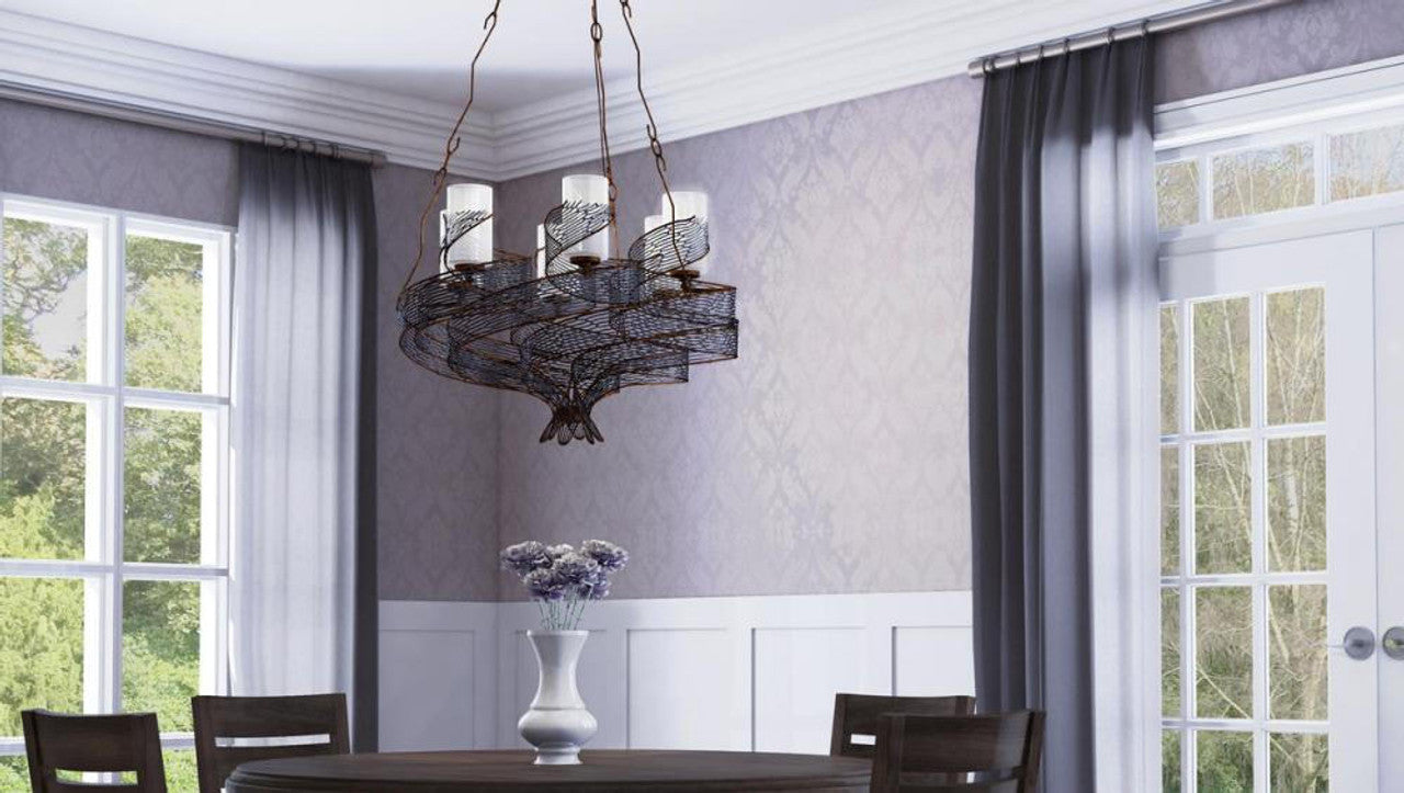 Flow Chandelier - Hammered Ore