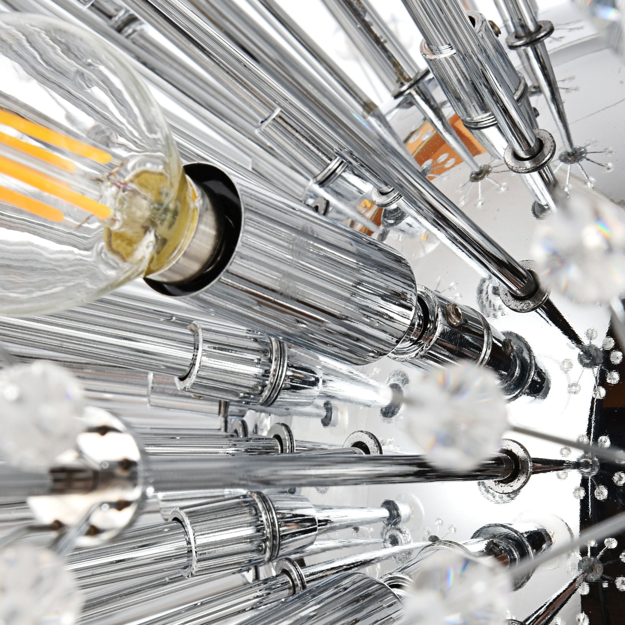 Vera 42" Crystal Starburst Oval Chandelier