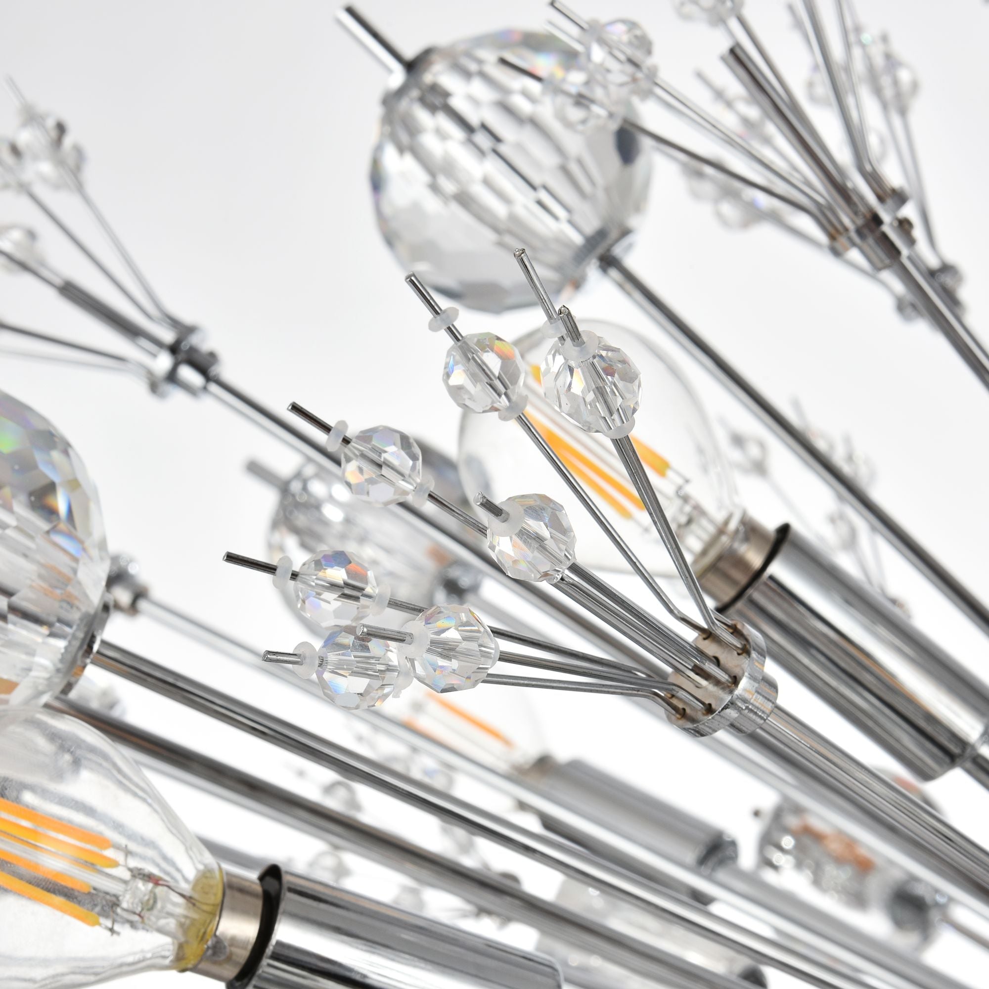 Vera 48" Wide Chrome Metal 38-Light Oval Chandelier