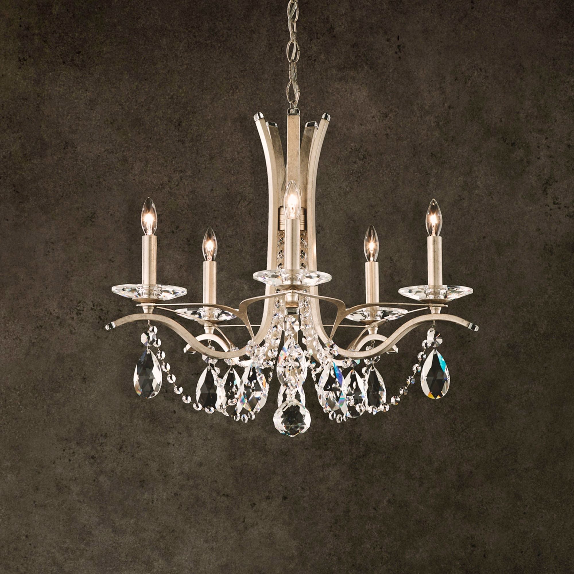 Vesca 20"H X 5-Light Crystal Chandelier in Antique