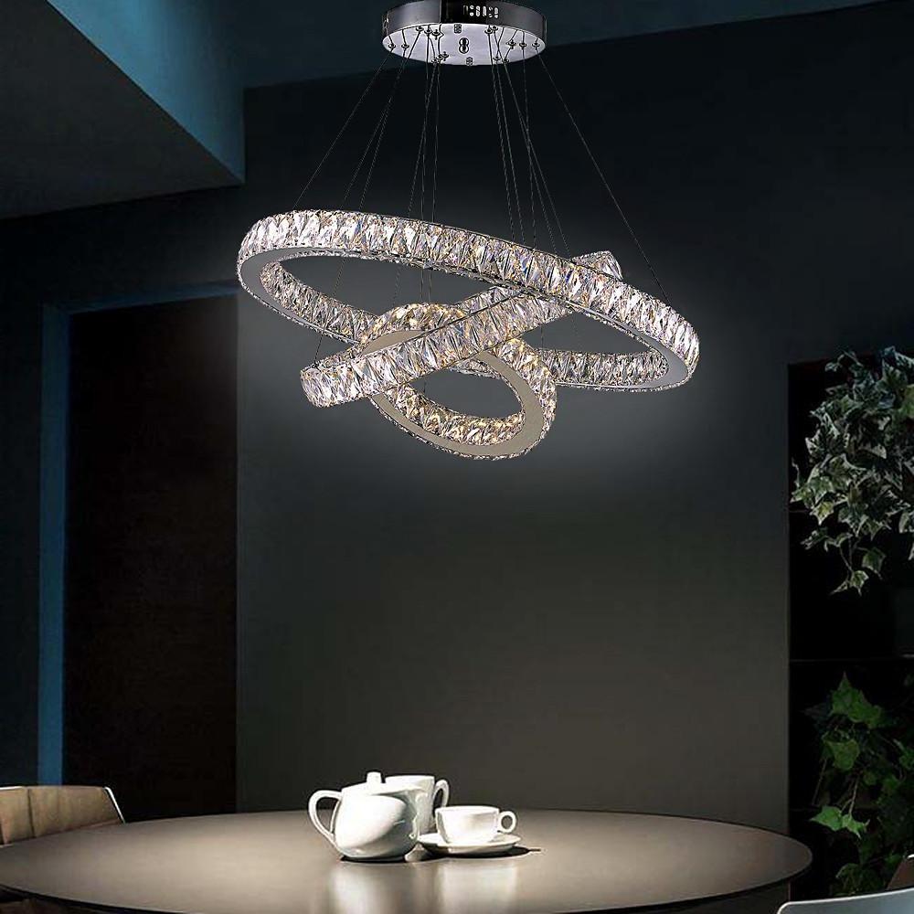 Interwoven Circle Design Chandelier Large Foyer Metal