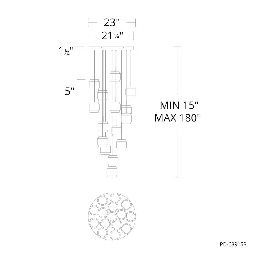 Banded 23" Wide LED Multi-Light Pendant