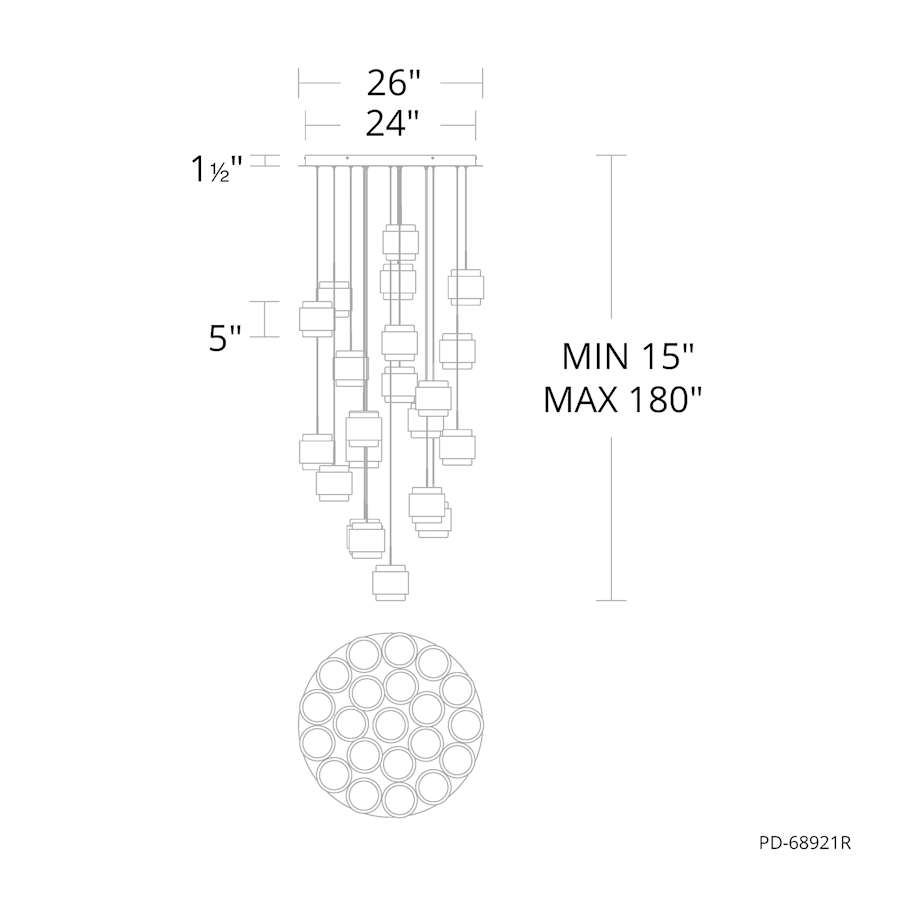 Banded 26" Wide LED Multi-Light Pendant