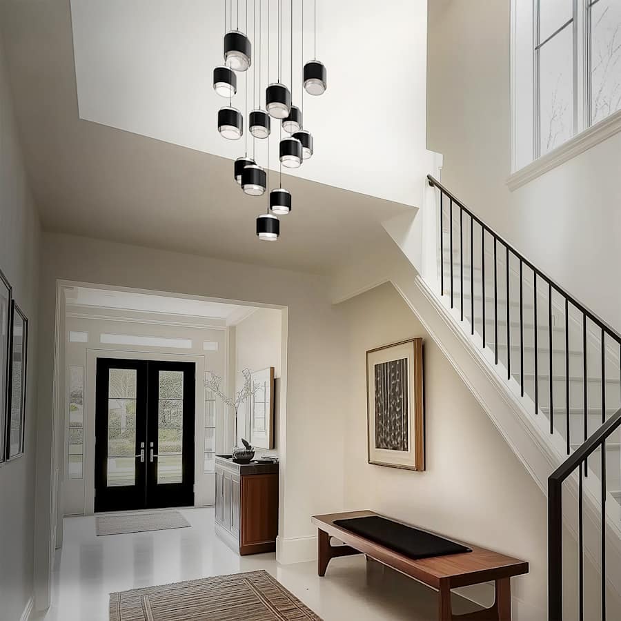 Banded 36" Wide LED Multi-Light Pendant