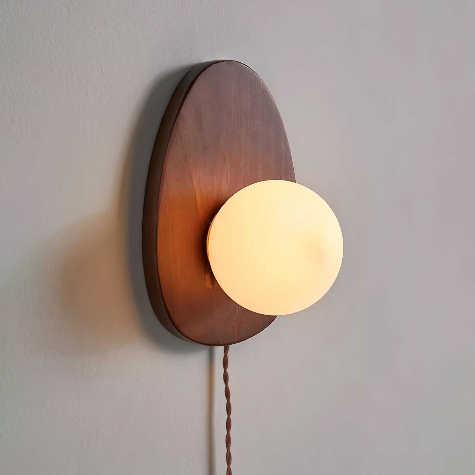 Walnora Globe Wall Light, Plug-In Wall Sconce, detail 5