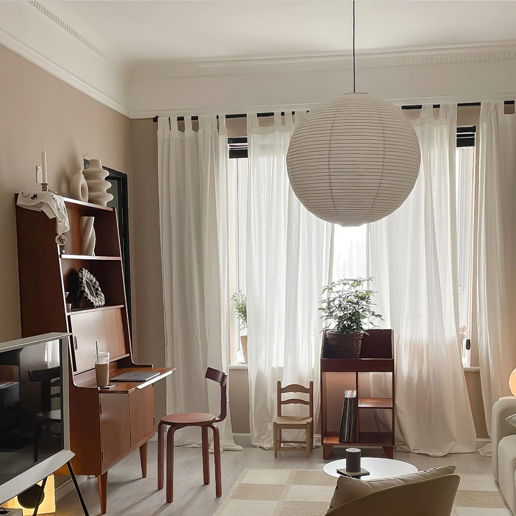 Washi Paper Round Series Ceiling Light