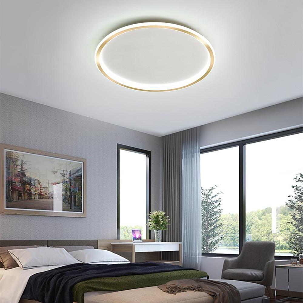 Circular Minimalist Metal Silica Gel LED Flush Mount