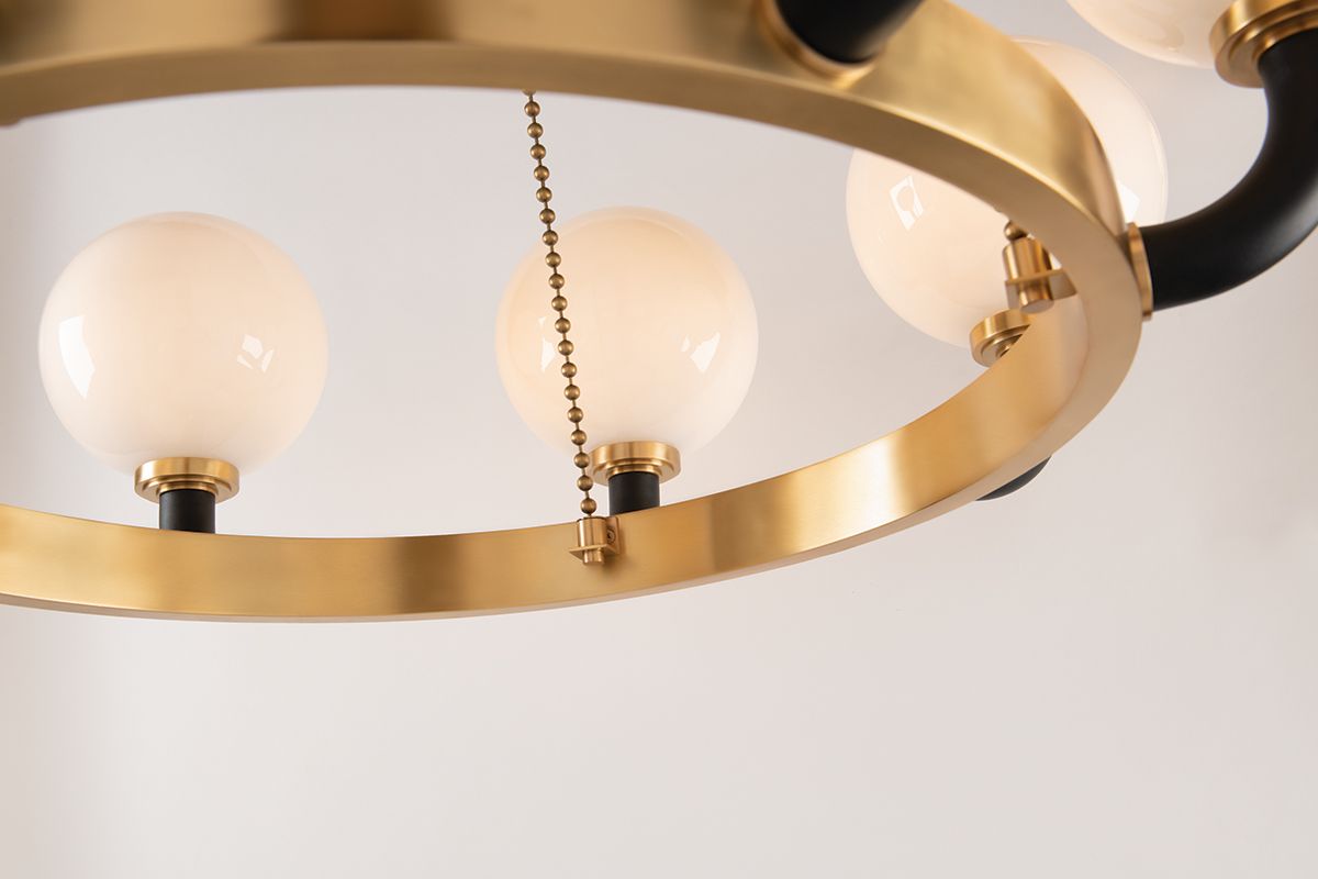 Werner 12-Light Pendant Aged Brass/Black
