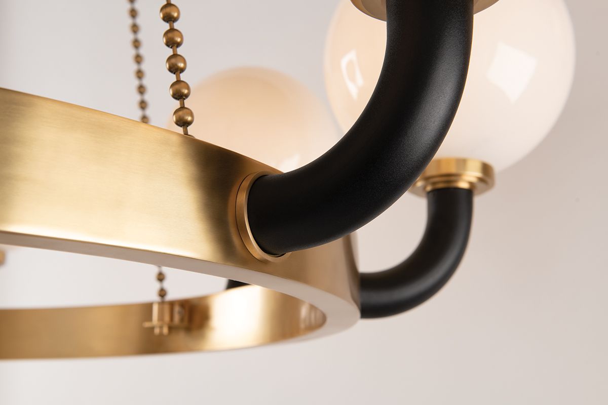 Werner 12-Light Pendant Aged Brass/Black