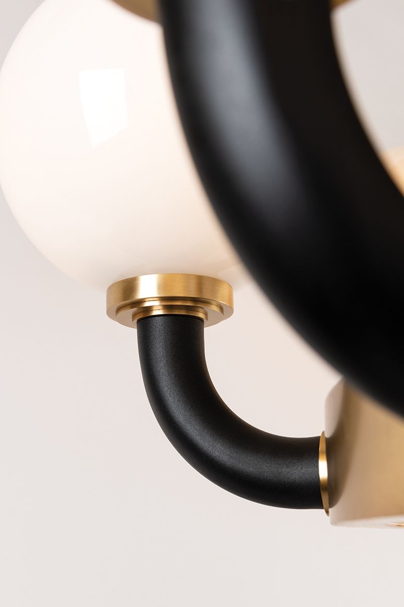 Werner 12-Light Pendant Aged Brass/Black
