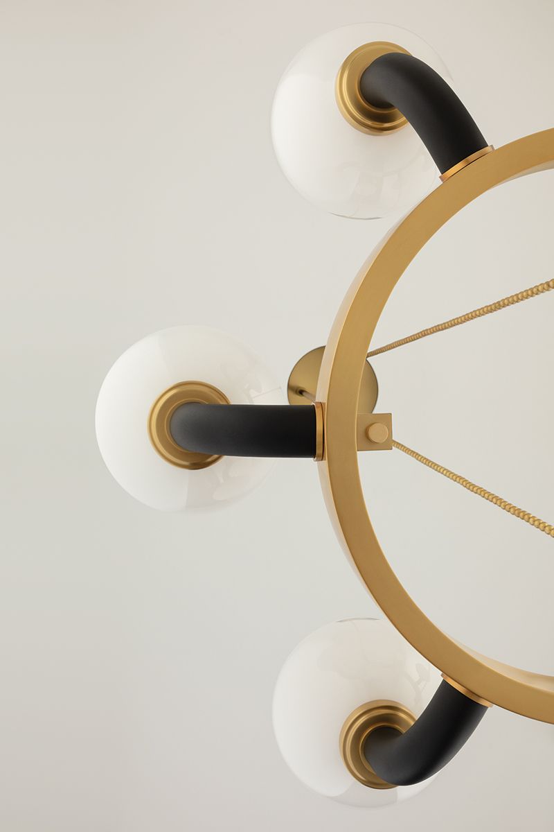 Werner 12-Light Pendant Aged Brass/Black
