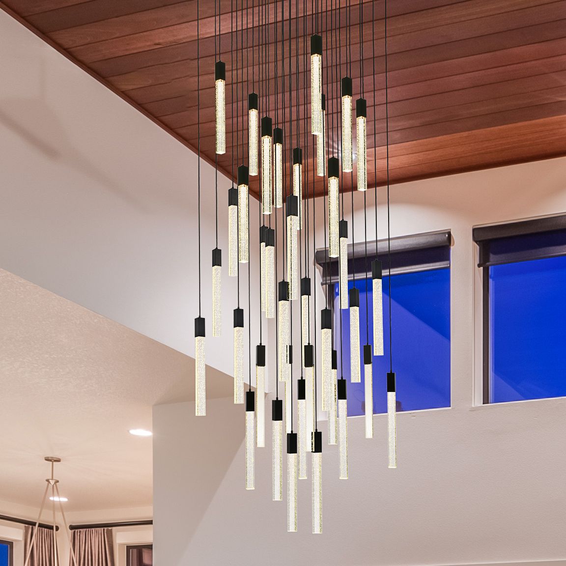 Weston 36 Lts in Black Chandelier