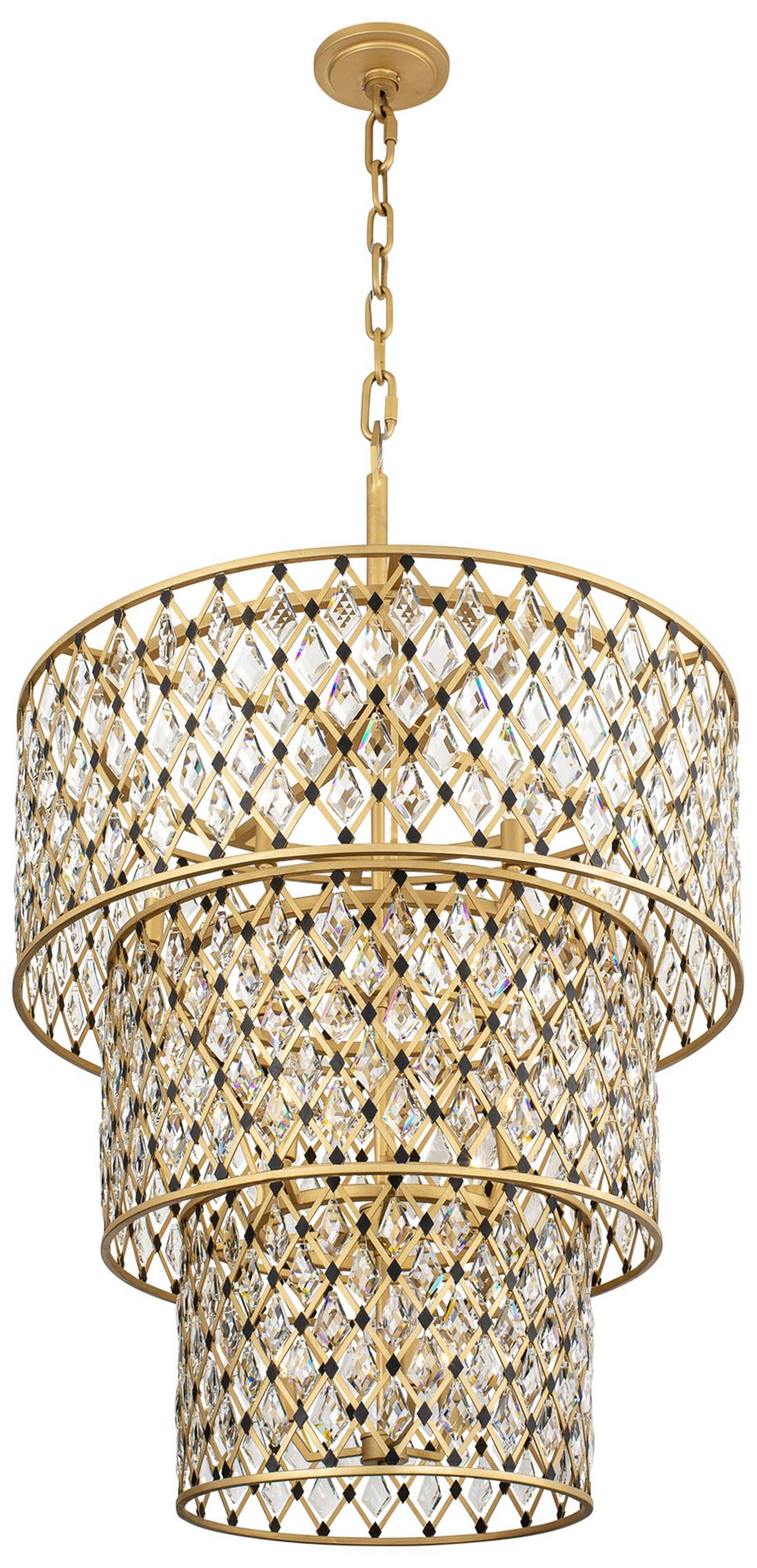 Windsor 13-Light 3-Tier Crystal Chandelier French Gold &