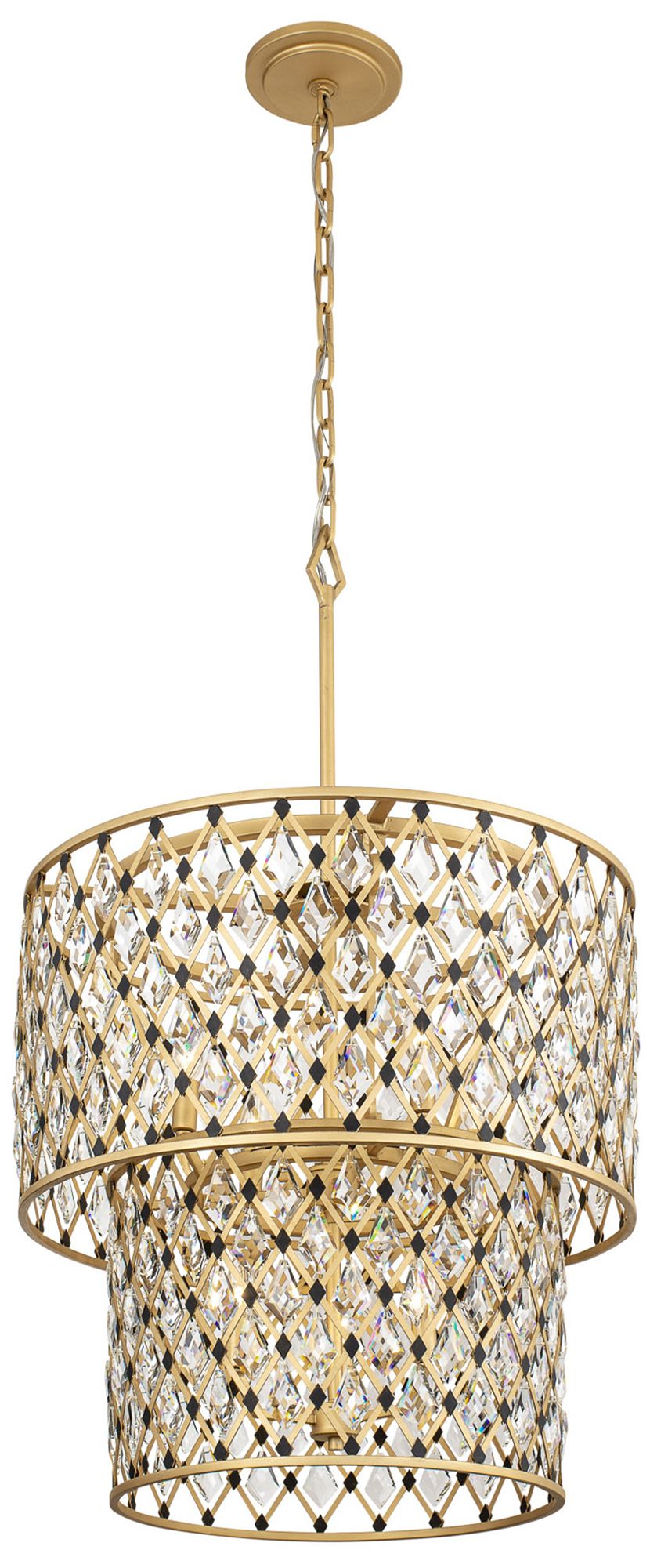 Windsor 7-Light 2-Tier Crystal Chandelier French Gold &