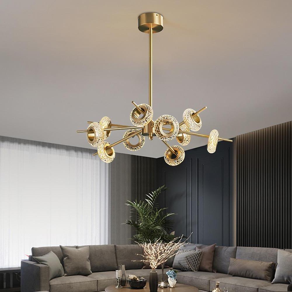 Unique Design Brass Chandelier Copper Glass Island