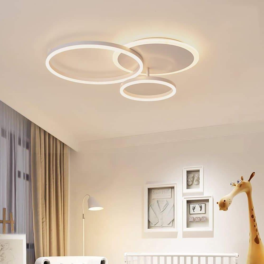 26-Inch LED Artistic Flush Mount Ceiling Light with 3 Ring