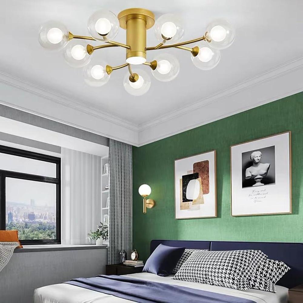 Globe Metal Glass Industrial LED Flush Mount Ceiling