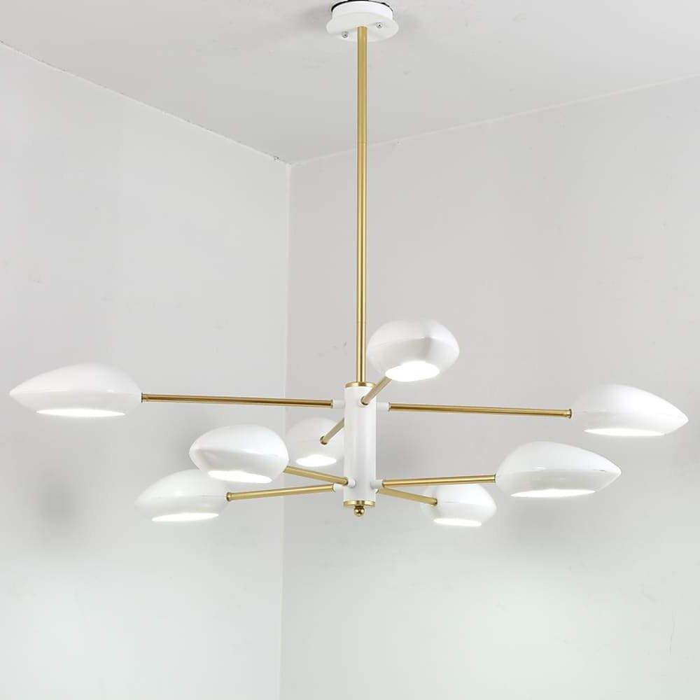 Artistic Black Farmhouse Chandelier with 8 LED Angled