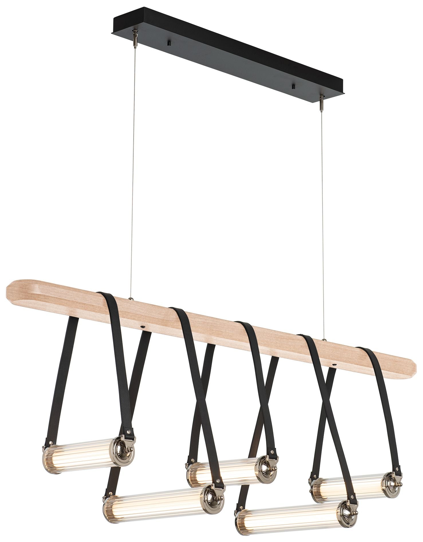 nickel linear pendant shown as a main product image for dining tables