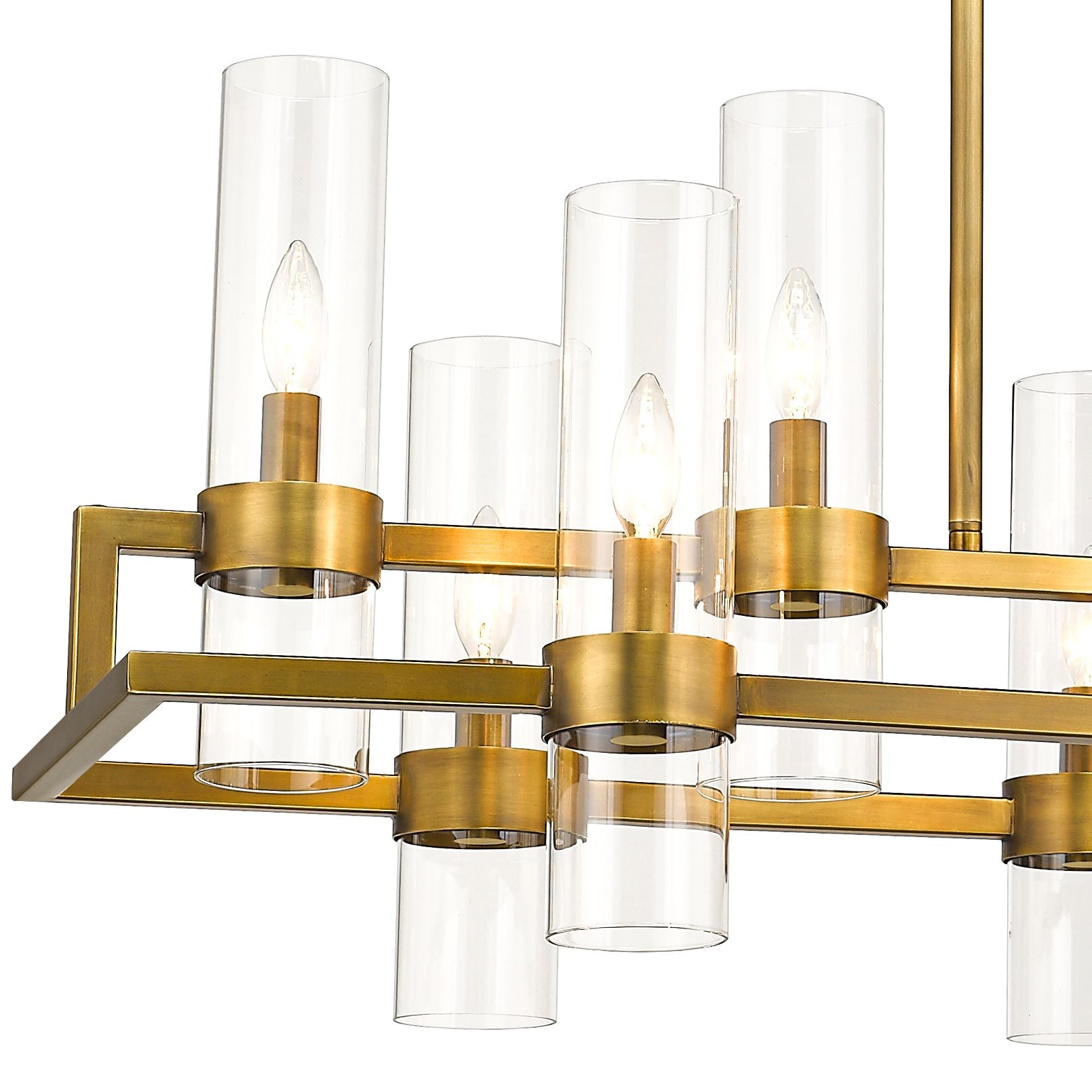 10-Light Chandelier in Rubbed Brass