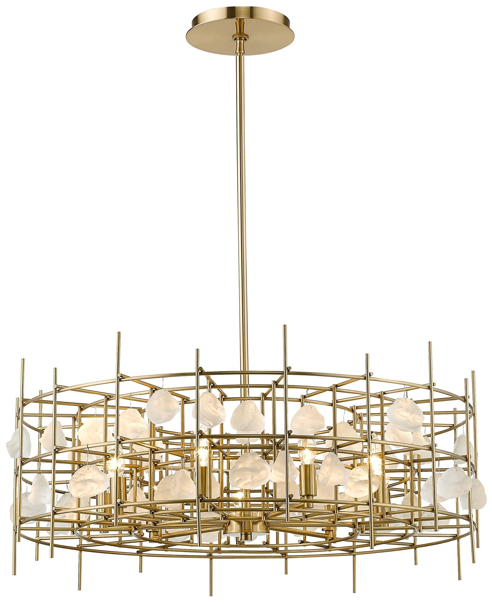 9-Light Chandelier in Aged Brass