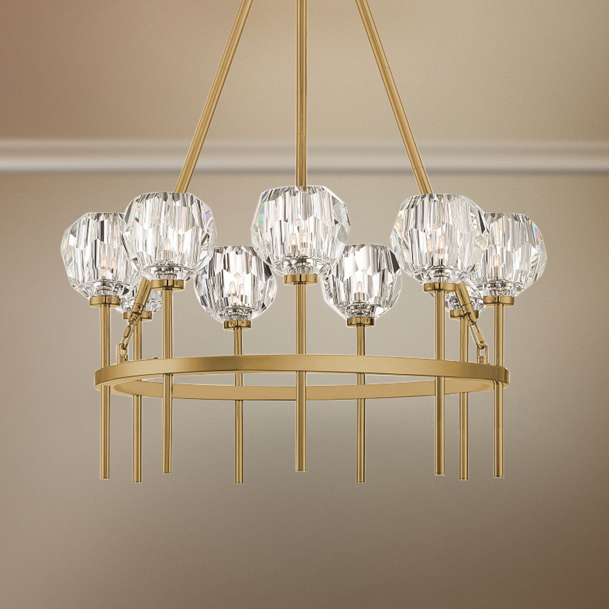 Zeev Parisian 26" Wide Aged Brass 9-Light Chandelier